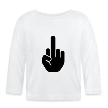 Dedo medio - Camiseta manga larga orgánico bebé - blanco - delante