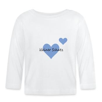 Kleiner Schatz blau - Baby Bio-Langarmshirt - Weiß - Vorne