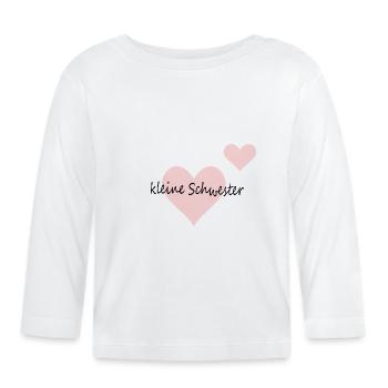 Kleine Schwester - Baby Bio-Langarmshirt - Weiß - Vorne