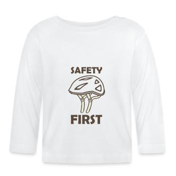 Bicycle helmet Safety First - Organic Baby Long Sleeve T-Shirt - white - Front