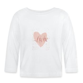 Liebe rosegold - Baby Bio-Langarmshirt - Weiß - Vorne