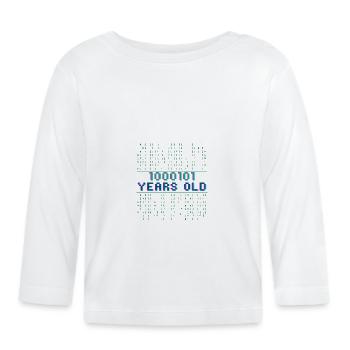 69. Geburtstag 69 Jahre alt Binärcode Informatik - Baby Bio-Langarmshirt - Weiß - Vorne