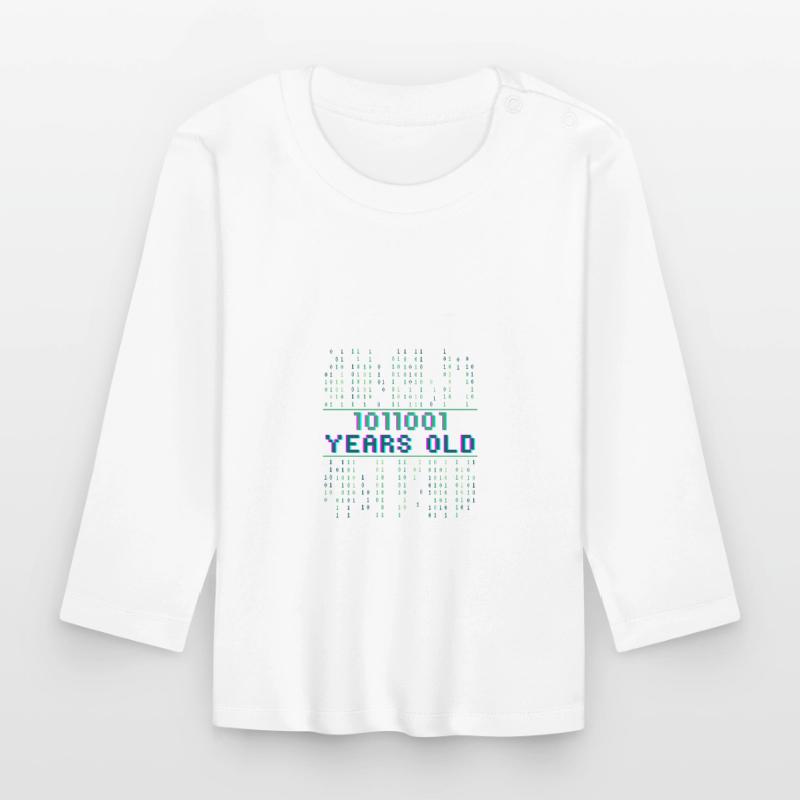 89th Birthday 89 years old Binary Code Coder Organic Baby Long Sleeve T-Shirt