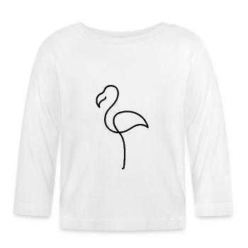 FLAMINGO PINK PARADISE HOLIDAY EXOTIC ELEGANCE LINE - Organic Baby Long Sleeve T-Shirt - white - Front