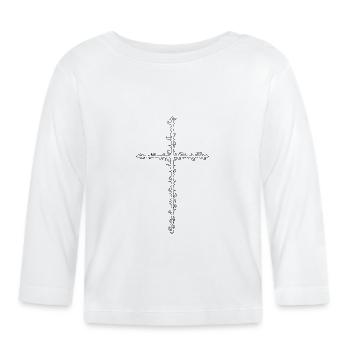 Cybersigilism Cross - Organic Baby Long Sleeve T-Shirt - white - Front