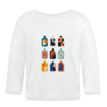 Abstract Art Heating Pad Pattern Bold colours - Organic Baby Long Sleeve T-Shirt - white - Front