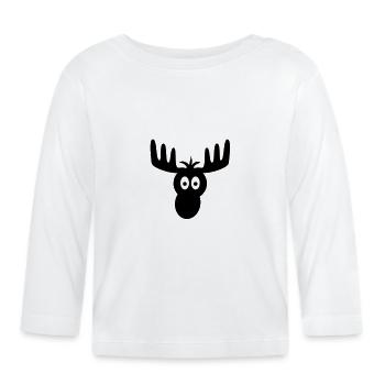 Rudolph - renne - T-shirt manches longues bio Bébé - blanc - Devant