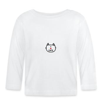 I love cats - Organic Baby Long Sleeve T-Shirt - white - Front