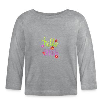 Hello Spring Springtime I love Spring Frühling - Baby Bio-Langarmshirt - Grau meliert - Vorne