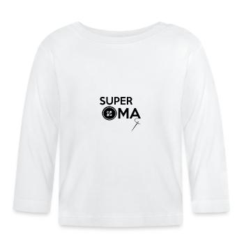 SUPER OMA - Baby Bio-Langarmshirt - Weiß - Vorne