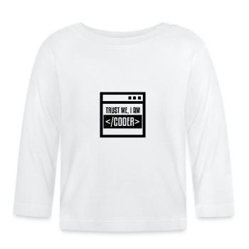 TRUST ME I AM CODER BLACK - T-shirt manches longues bio Bébé - blanc - Devant