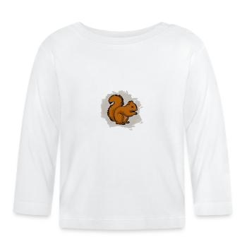 Écureuils - T-shirt manches longues bio Bébé - blanc - Devant