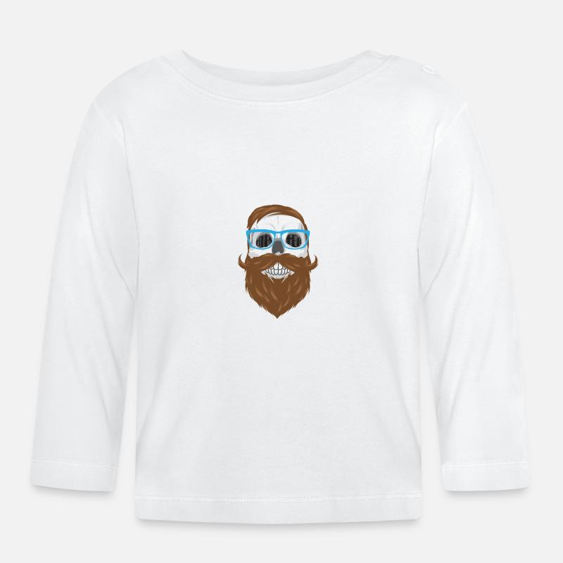 Visage de hipster - T-shirt manches longues bio Bébé - blanc
