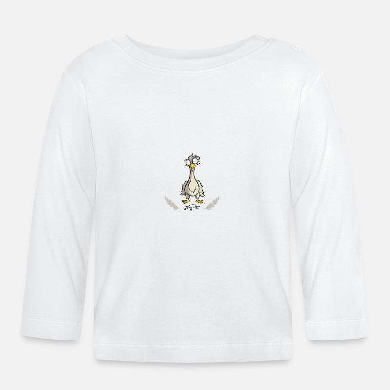 Mach`s wie der Vogel - Scheiss drauf - Baby Bio-Langarmshirt - Weiß