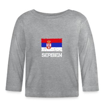 Serbia - Organic Baby Long Sleeve T-Shirt - heather grey - Front