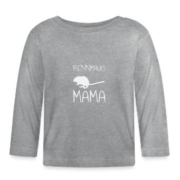 Rennmaus Mama - Baby Bio-Langarmshirt - Grau meliert - Vorne