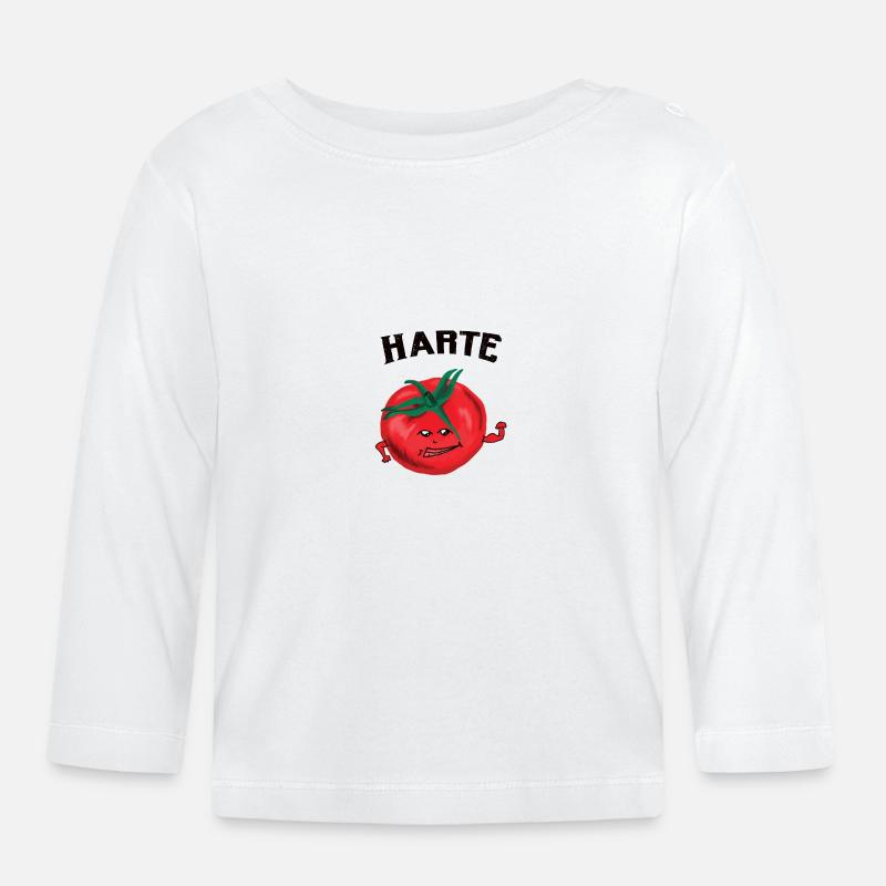 harte Tomate l Tomato Ketchup Gemüse Vegetarisch - Baby Bio-Langarmshirt - Weiß