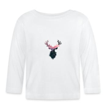 Deer stag - Organic Baby Long Sleeve T-Shirt - white - Front