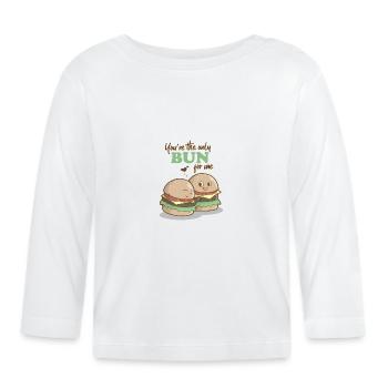 Doux cadeau Saint Valentin Burger drôle - T-shirt manches longues bio Bébé - blanc - Devant
