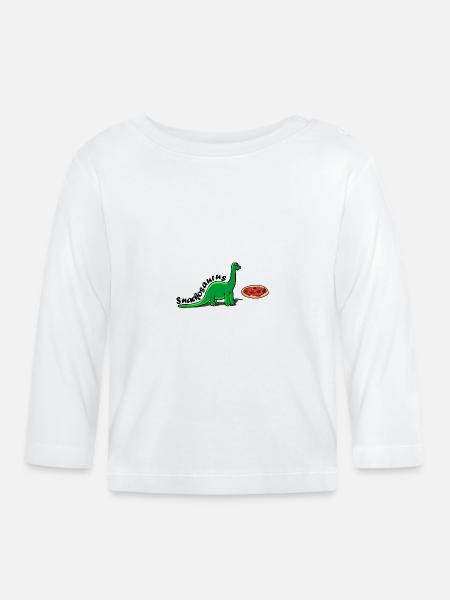 Snackosaurus - kleiner Vielfraß - Baby Bio-Langarmshirt - Weiß