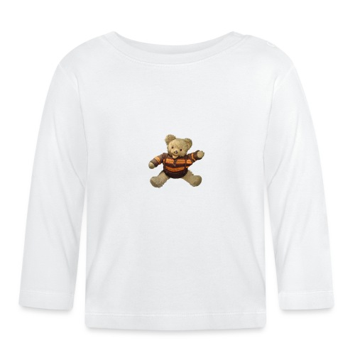 Teddybär - orange braun - Retro Vintage - Bär - Baby Bio-Langarmshirt