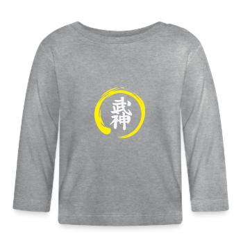 Kanji Bujinkan avec cercle jaune - T-shirt manches longues bio Bébé - gris chiné - Devant