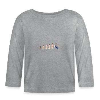 Evolution Entwickler Programmierer Lustiges Gift - Baby Bio-Langarmshirt - Grau meliert - Vorne