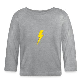 Lightning bolt - Organic Baby Long Sleeve T-Shirt - heather grey - Front