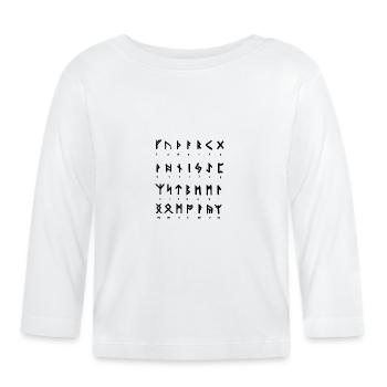 Runes viking - T-shirt manches longues bio Bébé - blanc - Devant