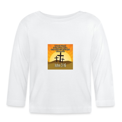 John 3:16 Bible on Christian Clothing - Buy Online - Organic Baby Long Sleeve T-Shirt