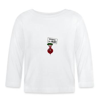 Beetroot Vegans are Wicked - Organic Baby Long Sleeve T-Shirt - white - Front