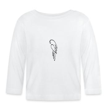One line parrot black - Organic Baby Long Sleeve T-Shirt - white - Front