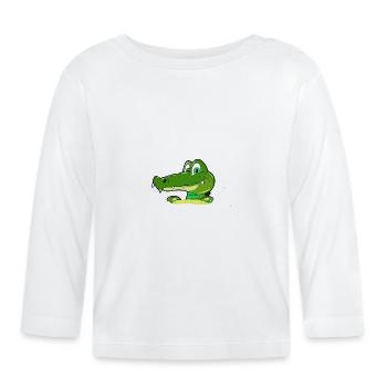 Geschenkidee Kids Krokodil Spaß - Baby Bio-Langarmshirt - Weiß - Vorne