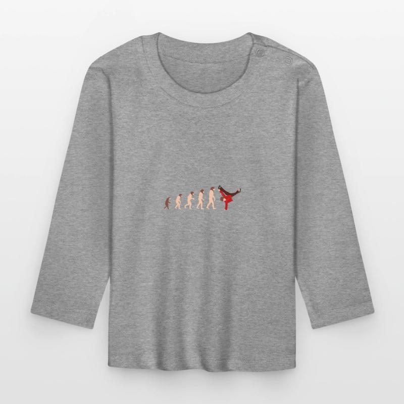 Evolution Breakdance Funny gift idea Organic Baby Long Sleeve T-Shirt