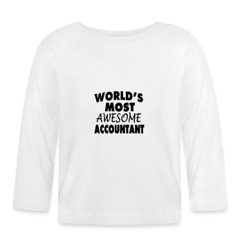 Le comptable le plus génial de Black Design World - T-shirt manches longues bio Bébé - blanc - Devant