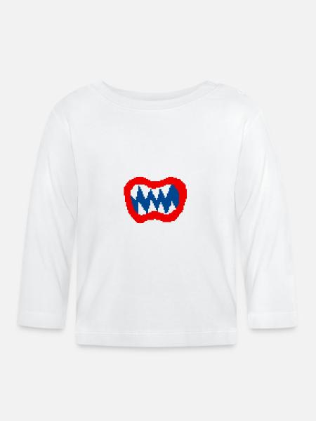 Bowser jr Pixel - Baby Bio-Langarmshirt - Weiß