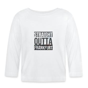 straight outta Frankfurt pic - T-shirt manches longues bio Bébé - blanc - Devant