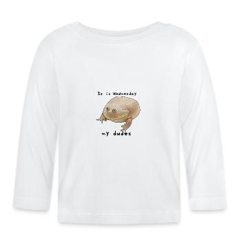 C’est mercredi mes mecs - mème - T-shirt manches longues bio Bébé - blanc - Devant