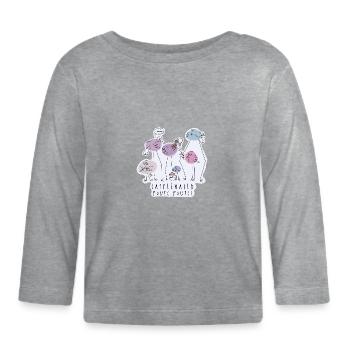 Koffeinhaltige Pouic Pouics / Süße Kaffee-Datteln - Baby Bio-Langarmshirt - Grau meliert - Vorne