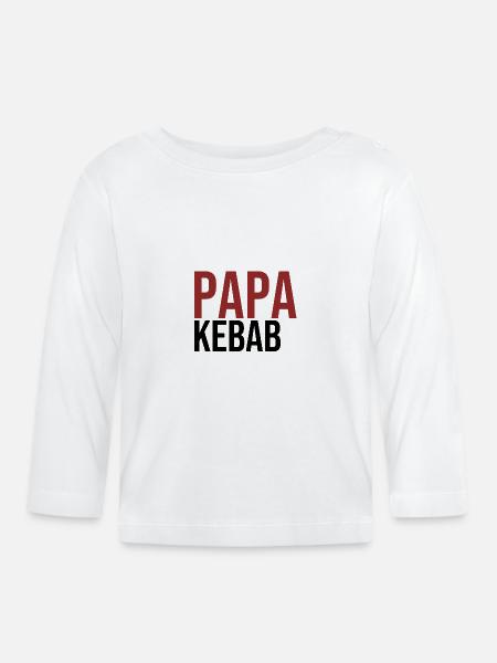 Papa Kebab - Baby Bio-Langarmshirt - Weiß