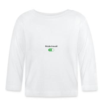 Mode travail on - T-shirt manches longues bio Bébé - blanc - Devant