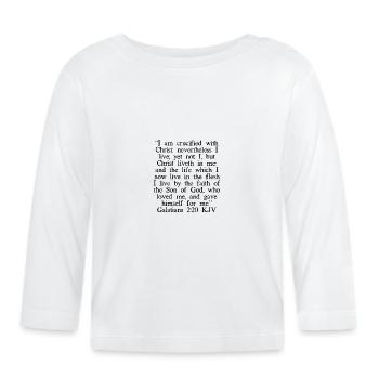 Galates 2:20 LSG - T-shirt manches longues bio Bébé - blanc - Devant