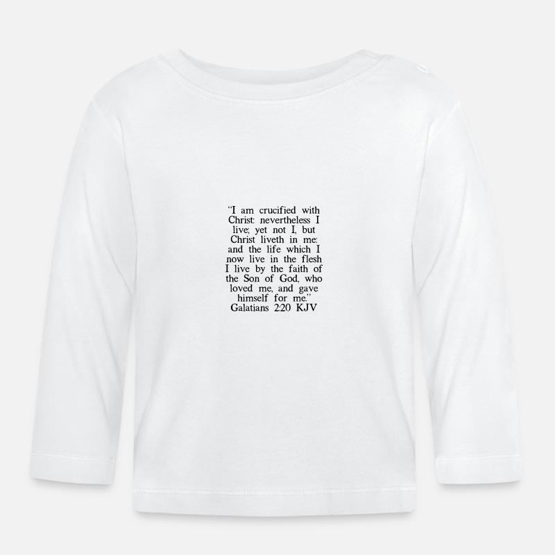 Galater 2:20 King James Version - Baby Bio-Langarmshirt - Weiß
