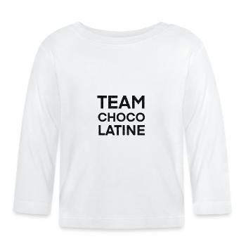 Team Chocolatine / Team Chocolatine - T-shirt manches longues bio Bébé - blanc - Devant