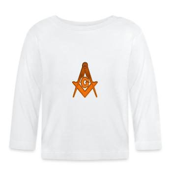 Bronze boussole franc-maçon - T-shirt manches longues bio Bébé - blanc - Devant