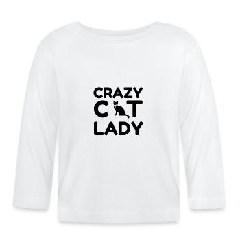 CRAZY CAT LADY - Organic Baby Long Sleeve T-Shirt - white - Front