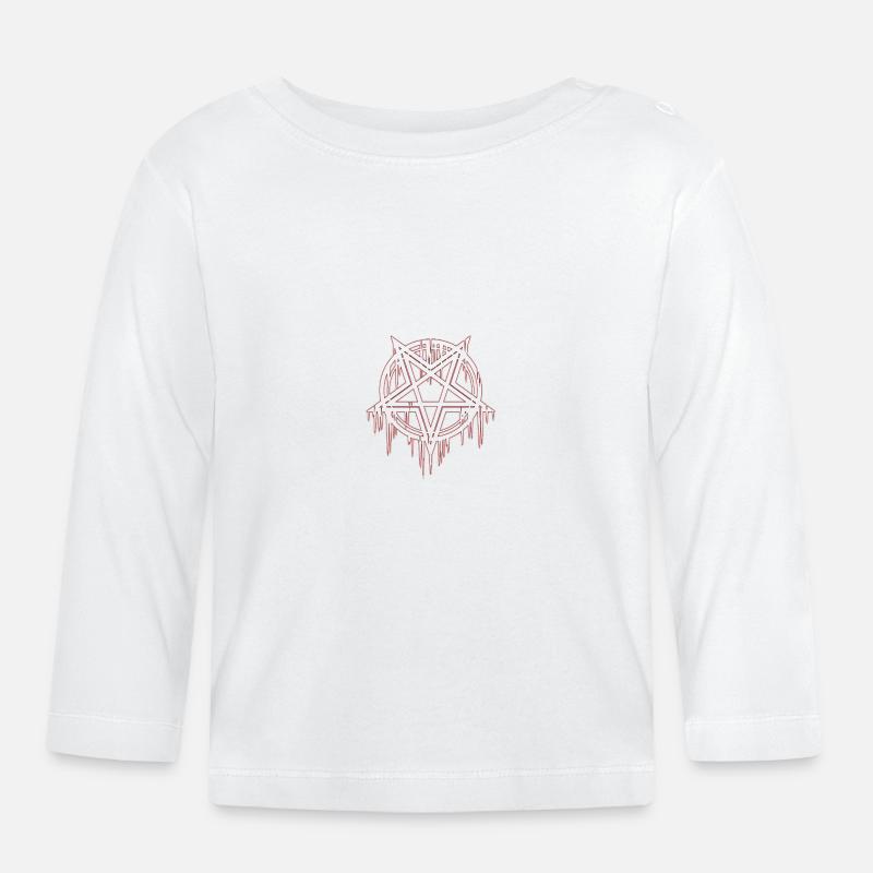 Pentagramm Devil - Baby Bio-Langarmshirt - Weiß