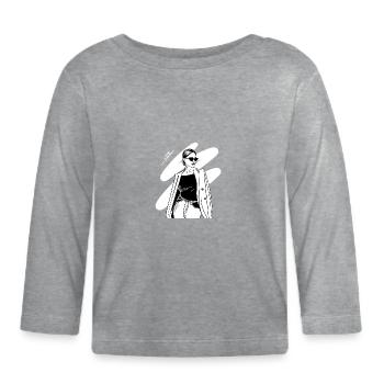 Glam Girl - Camiseta manga larga orgánico bebé - gris jaspeado - delante