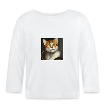 Cat Art - Organic Baby Long Sleeve T-Shirt - white - Front