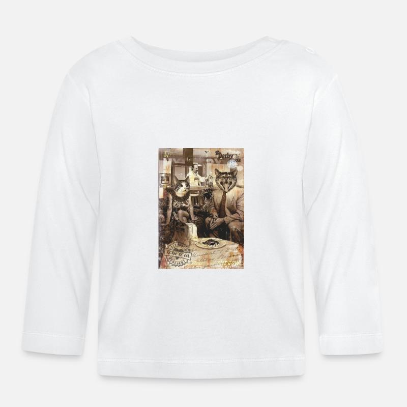 chats/chats - T-shirt manches longues bio Bébé - blanc